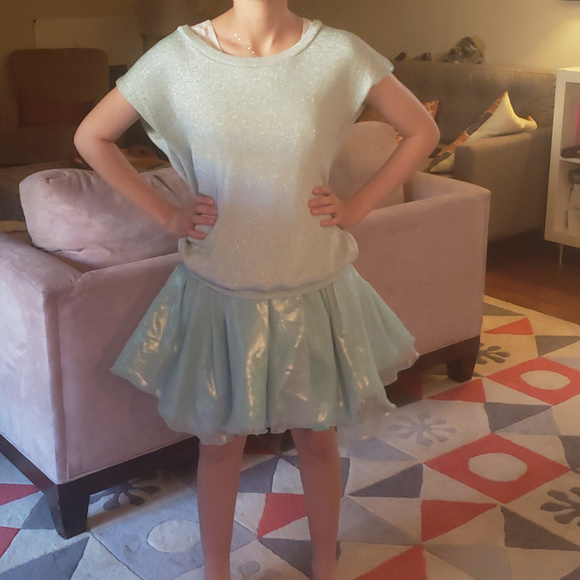 VALMAX Metallic Teal Blouson Dress (NWOT) - Picture 8 of 8